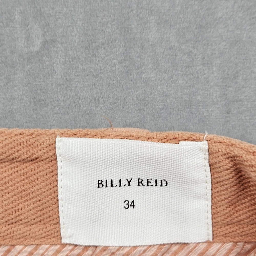 Billy Reid Chino‎ Pant Mens 34x33 Orange/Pink Khaki Pima Cotton Office Casual - Picture 2 of 12